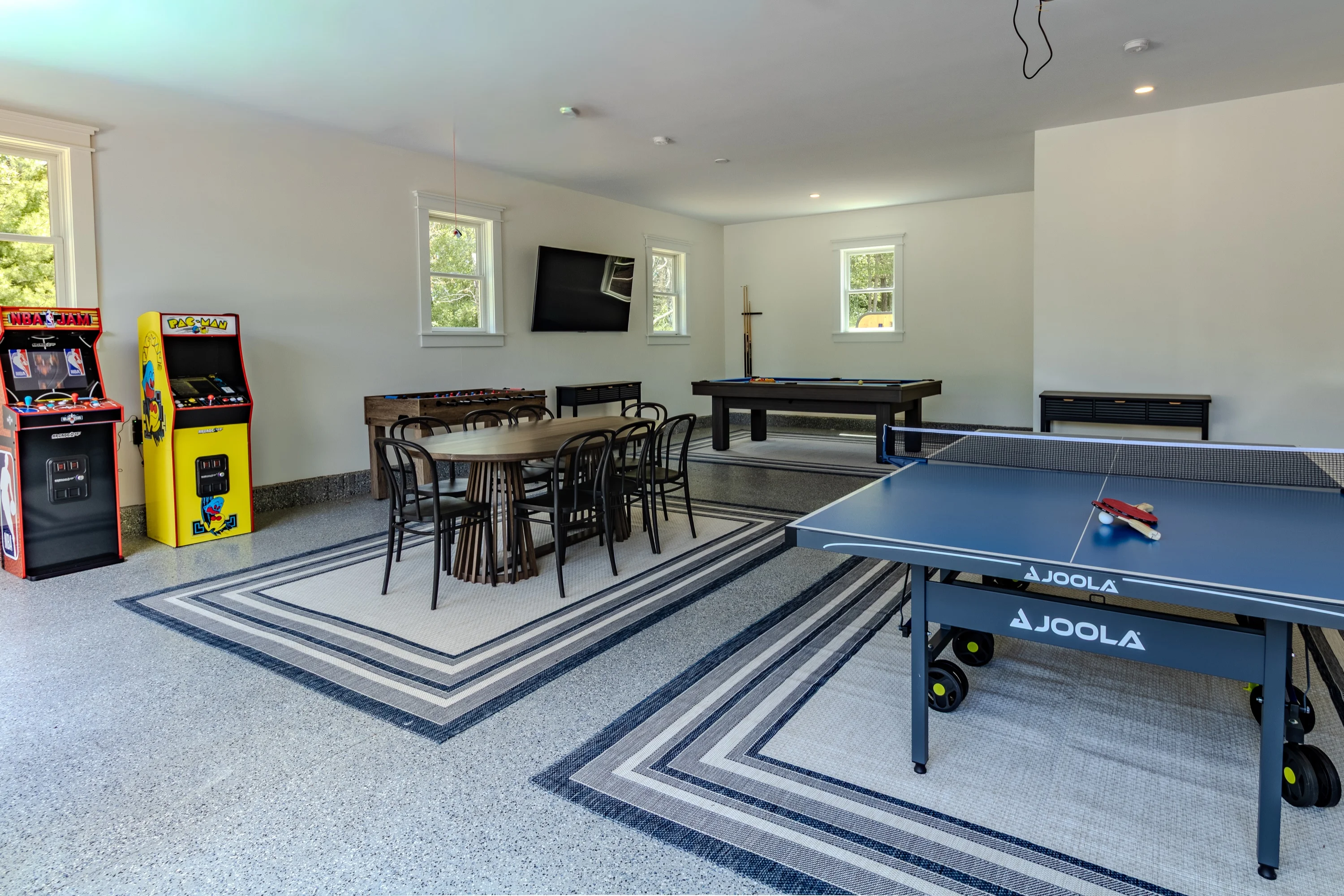 Game room with arcade games