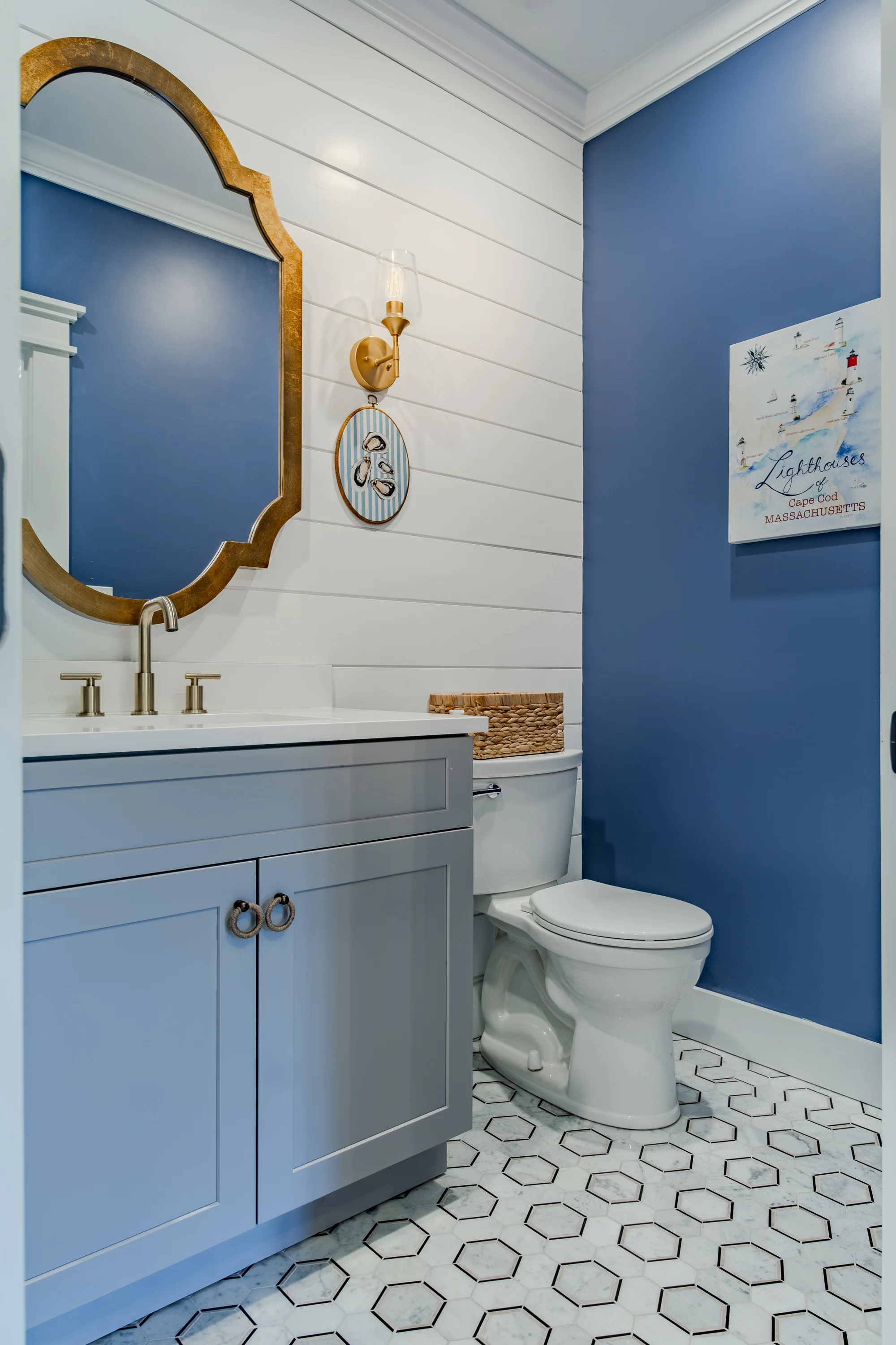 First-floor powder room